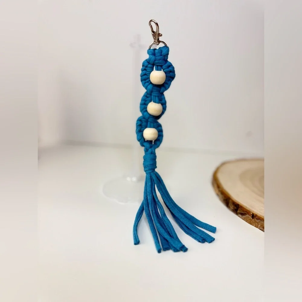 Boho Handcrafted Floral beaded huge keychain